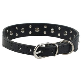 haoyueer Rhinestone Dog Collar, Cute Flower Rhinestone Cat Dog Collar, Bling Collar PU Leather Adjustable Sizes S M L (S, Black)