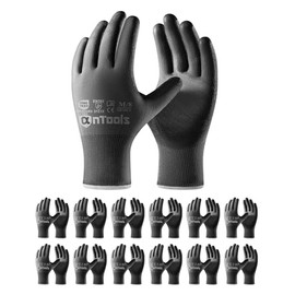 Mr.Panda 2 Pairs Skin-Friendly Gardening Gloves for Women, Latex Coated Garden Gloves, Ladies Outdoor Yard Work Gloves, Breathable, Blue & Red, Medium