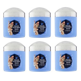 Paglieri Felce Azzurra Talco Classico con Piumino Body Powder Classic Talc with Sponge 250 g Pack of 6