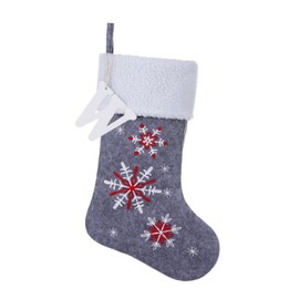 JKSVE - Medias de Navidad con monograma de iniciales de madera personalizadas de 19.5 pulgadas, con diseño de copo de nieve bordadas, para decoración familiar y regalo de Navidad (letra W)