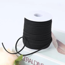 Capesaro Faux Suede Leather Cord,2.5mm 50 Yards Thin Leather String for Jewelry Making, Gift Wrap,Leather Lace, DIY Crafts(Black,1/8 inch x 50 Yards)