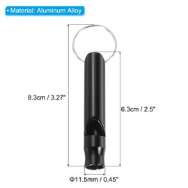 PATIKIL Emergency Whistle, 6 Pack Loud Sound Aluminum Keychain Whistle Outdoor Safety Survival Whistles for Boating Camping Hiking Hunting, Black