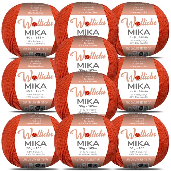 Wollidu Mika 51% Polyacrylic, 49% Cotton for Crochet and Knitting,