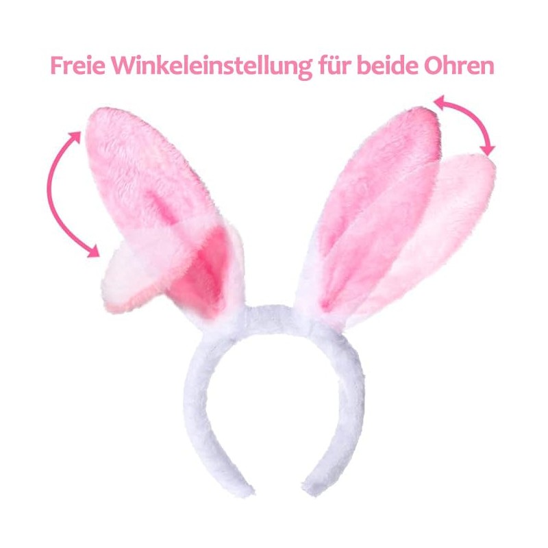 DIYDEC Pack of 6 Easter Bunny Ears, Plush Rabbit Ears,