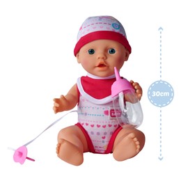 Simba New Born Baby Doll with Drinking and Nappy-Wetting Feature 30 cm with Accessory