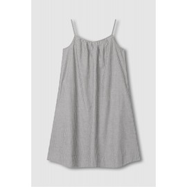 JAJU [JAJU] Women's Cotton Seersucker Sleeveless Pajama Dress_Dark Charcoal