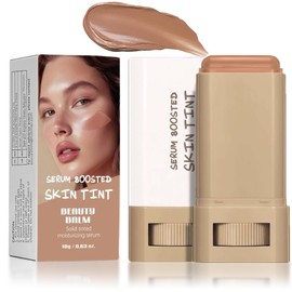 Beauty Balm Serum Boosted Skin Tint, Hydrating Solid Serum Foundation Stick, Sheer to Medium Coverage, Tinted Moisturizer & Contour Stick, Face Makeup for All Skin Types (#06)
