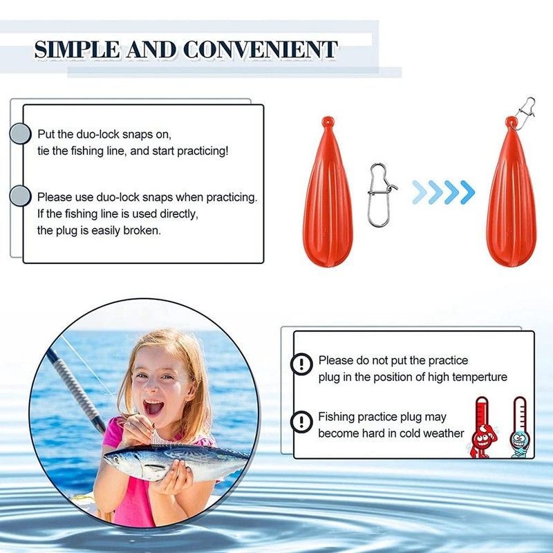 Haskoss Fishing Practice Plug Fishing Casting Plug Baitcasting Rubber Practice