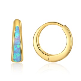 Gold Earrings for Women Trendy small gold hoop earrings Opal Earrings 14k Gold Plated Huggie Hoop earrings Silver Earrings Silver Chunky Gold Jewelry Opal Jewelry Women