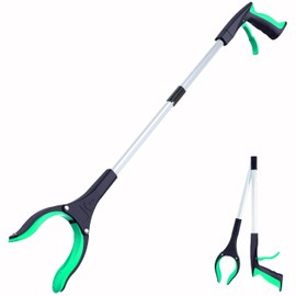 Reacher Grabber - Foldable Gripper and Reaching Tool - 32”Extra Long Handy Trash Claw Grabber, Mobility Aid Reaching Assist Tool for Trash Pick Up, Litter Picker, Arm Extension (Green)