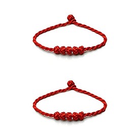 FengShuiGe Chinese Feng Shui Lucky Rope Strap Lucky red Rope Beads Hand-Woven Pieces, Packing 2PCS, Red