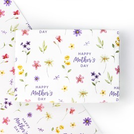 4 Sheets Happy Mother's Day Gift Wrapping Paper 50x70cm Purple Floral Packaging Paper Set for Mother's Day Anniversary