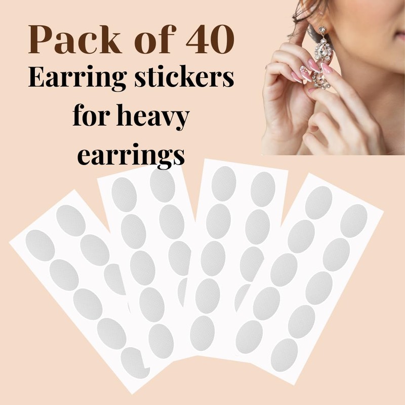 DuraSigns Transparent 40 Earring Support Patch, Lightweight Adhesive Ear Lobe