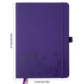 Mlife Notebook Journal for Women,A5 Hardcover Leather Journaling Notebooks for Work,200 Pages Travel Journal for Women Men with Pen Holder and Ribbon,5.78"×8.34"(Purple)