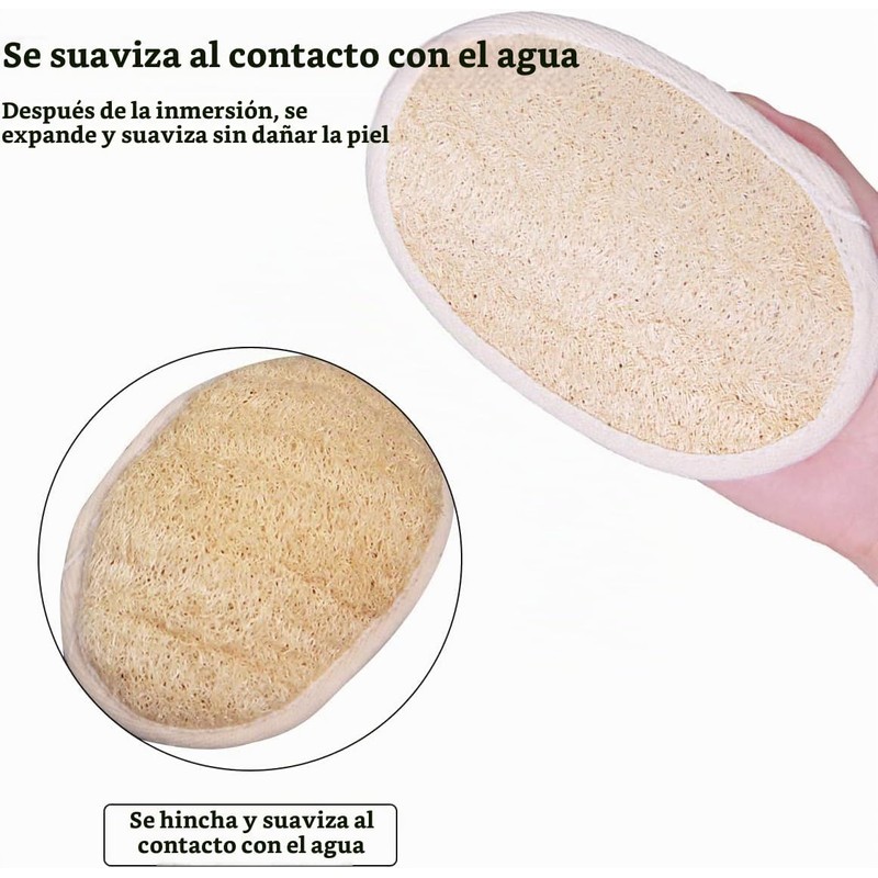 3 Pcs Esponja de Lufa, Esponja Natural de Baño, Juego