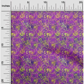 oneOone Polyester Lycra Purple Fabric Batik DIY Clothing Quilting Fabric Print Fabric by Meter 56 Inch Wide
