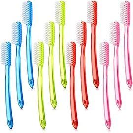 Cepillo de dientes extra duro y firme, cepillo de dientes de cabeza completa, manual para limpiar manchas de dientes y humo, blanqueamiento de dientes (12 piezas)