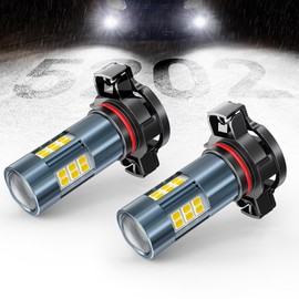 SEALIGHT 5202 LED Fog Lights Bulbs, 5201 PS19W PS24W 9009 5202 LED Bulbs Fog Light Bulbs 1:1 Design, 6000K Xenon White 27 SMD Chips 360-Degree Illumination Fog Lights LED for Car Truck, Pack of 2