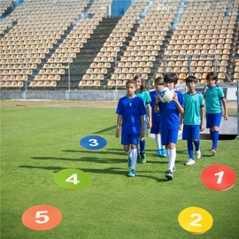 MTSBDM 9-Inch Poly Spot Markers – 10PCS Anti-Slip Waterproof Floor Dots in 5 Colors for Agility, Basketball, Football, Dance, Exercise & Sports – Includes Storage Bag