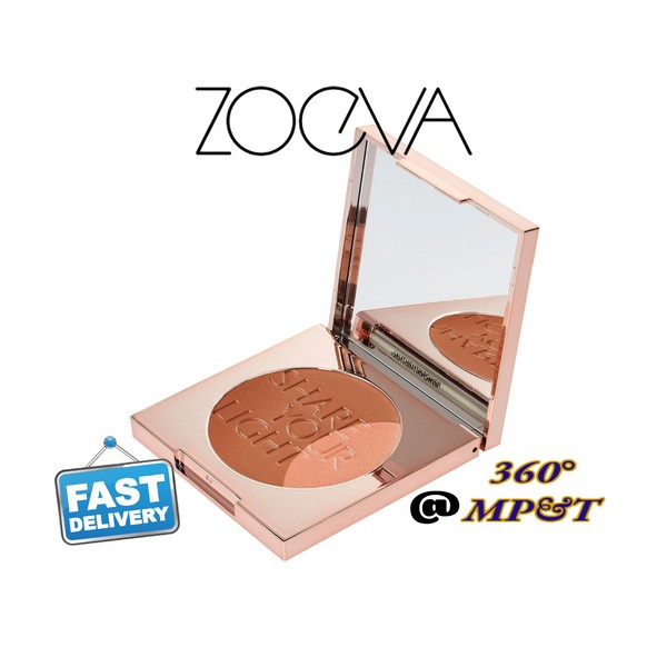 Zoeva Radiant Bronzer and Highlighter Multi Use Powder Cream Cheek Brush Pairing