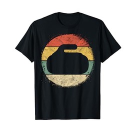 Circular Curling Stone Silhouette Gift Curler Player Team T-Shirt