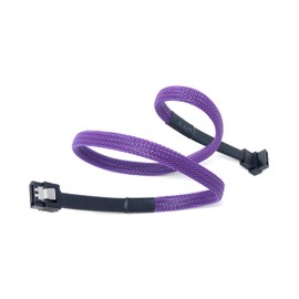 50cm SATA 3 III Locking Right Angled Plug to Plug 6Gb High Speed Braided Cable Lead, Compatible SATA HDD, SSD, CD Driver, CD Writer 1.6ft 1pcs