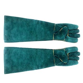 Nomo NFF-58 Pet Bite-proof Gloves Animal Handling Gloves Strengthen Leather Pet Reptile Handling Gloves Bite Resistant Protection Gloves for Dog Cat Bird Snake Parrot Lizard Reptile Bathing Grooming