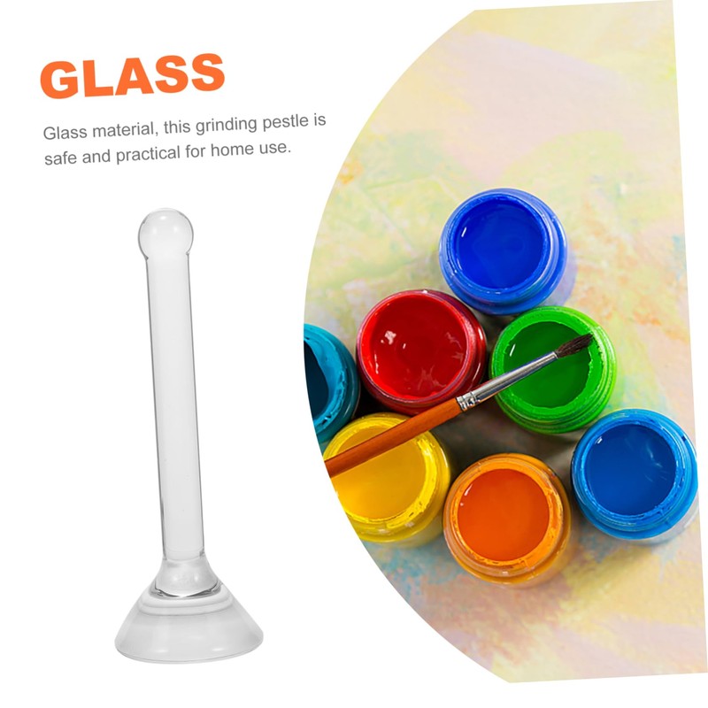 Tofficu Manual Grinding Rod Glass Pestle Round Handle for Paints