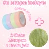 3pzs Cintas Micropore Extension Pestañas Piedra Jade Azar