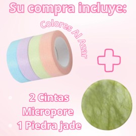 3pzs Cintas Micropore Extension Pestañas Piedra Jade Azar