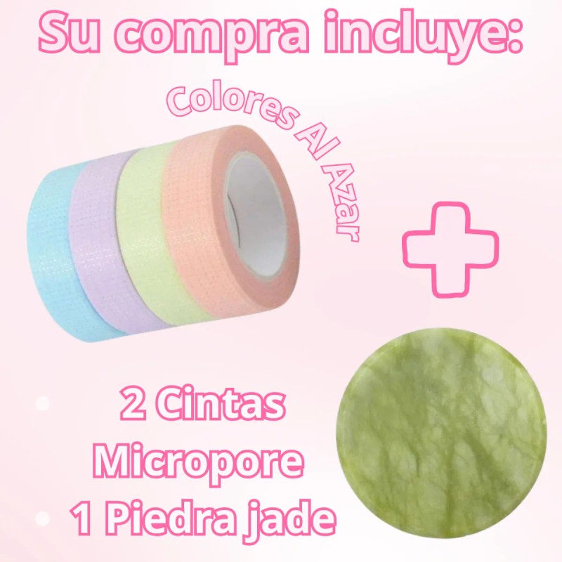 3pzs Cintas Micropore Extension Pestañas Piedra Jade Azar