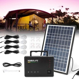Rechargeable Portable Solar Generator Kit Power Home Outdoor Light System for Camping Solar Panel,Solar Powered Generator for Camping & RV