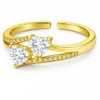 VENUS Anillos Compromiso Promesa Baño Oro 18k Ajustables, Mujer, Pareja,