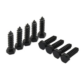LBY 12pcs Lag Screws, 3/8" x 1-1/2" Hex Head Lag Screws Bolts (with Washers), Heavy-Duty Wood Screws for Decking & Structural Fastening, 304 Stainless Steel, (Black)