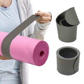Risipu Yoga Mat Strap Slap Band, One Snap Keep Exercise Mat Tightly Rolled and Secure, Suitable for Workout Pilates Mat Storage(50 cm L x 5 cm W) (grey)