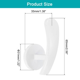 sourcing map 2Pcs Curtain Holdback, Aluminum Alloy Wall Mounted Drapery Tiebacks Holder Curtain Hooks for Living Room Bedroom Office (White)