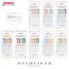 Zebra Highlighter, Mildliner, Settle Mild, Set of 5 Colors, WKT7-5C-OT