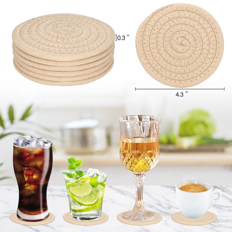 YYGMSS 6 Pcs Coasters Set for Drinks Absorbent Modern Dinning