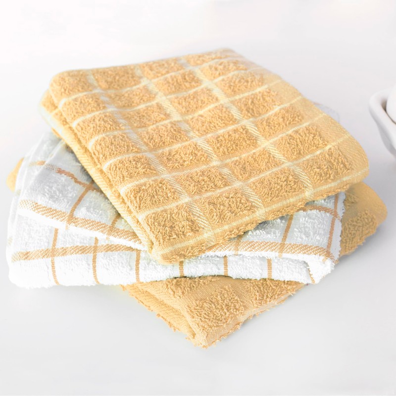 Ritz Premium 100% Cotton Terry Check Kitchen Dish Towels -