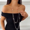 Aiosy Long Pearl Necklaces for Women Layered Pearls Strand Necklace