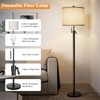 Adjustable Height Floor Lamp for Living Room, Black Standing Lamp,