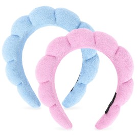 Araluky Women Spa Headband for Washing Face Makeup Headband Puffy Sponge Headbands Skincare Headbands for Women Girls Terry Cloth Headband for Skincare Makeup Removal Shower