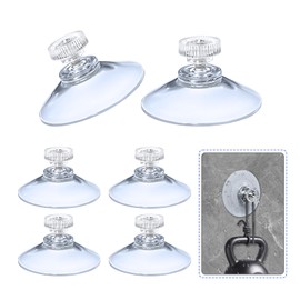 HE ZHI LONG 6pcs Suction Cups,40mm/1.61'' Suction Cup with M4 Screw Clear PVC Sucker Pads Extra Strong Sucker Suction Cup Glass Suction Holder with Screw Nut for Bathroom Wall, Window, Car Shade (6)