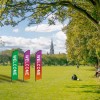 3-Piece Advertising Open Feather Flags Kit with Pole and Ground
