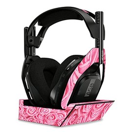 MightySkins Glossy Glitter Skin Compatible with Astro A50 Wireless Headphones + Base Station (Gen 4) - Super Pink Roses | Protective, Durable High-Gloss Glitter Finish | Easy to Apply