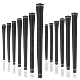 Karma Revolution Golf Grip Set, 13 Black Standard Size No Alignment Necessary Easy Installation All-Weather Performance and Comfort Velvet Style Rubber Replacement 360 Golf Grips for Men