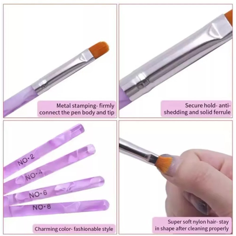 TIKA 7-Piece UV Gel Nail Art Brush Set, Flower Painting