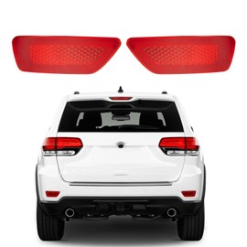 NFSpeeding 2 PCS Rear Bumper Reflectors Compatible with Grand Cherokee 2011-2021,Compass 2011-2017, Journey 2011-2020, Replaces 57010721AC 57010720AC (Red Lens, Left and Right)