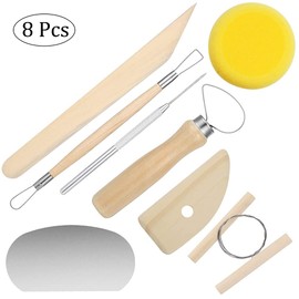 8 Piece Carving Ceramic Tool, Complete Ceramic Tool, Craft Ceramic Tool Set, Sculpture Ceramic Carving Tool, for Beginners, Professionals and Artists for Clay Ceramics, Sculpture, Crafts