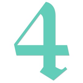 Applicable Pun Old English Number 4 - Vinyl Decal - Mint 11 Inches Tall